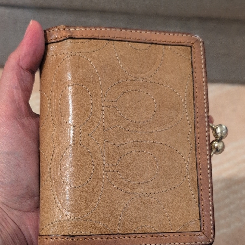 Coach Tan Leather Women's Wallet - Picture 13 of 14